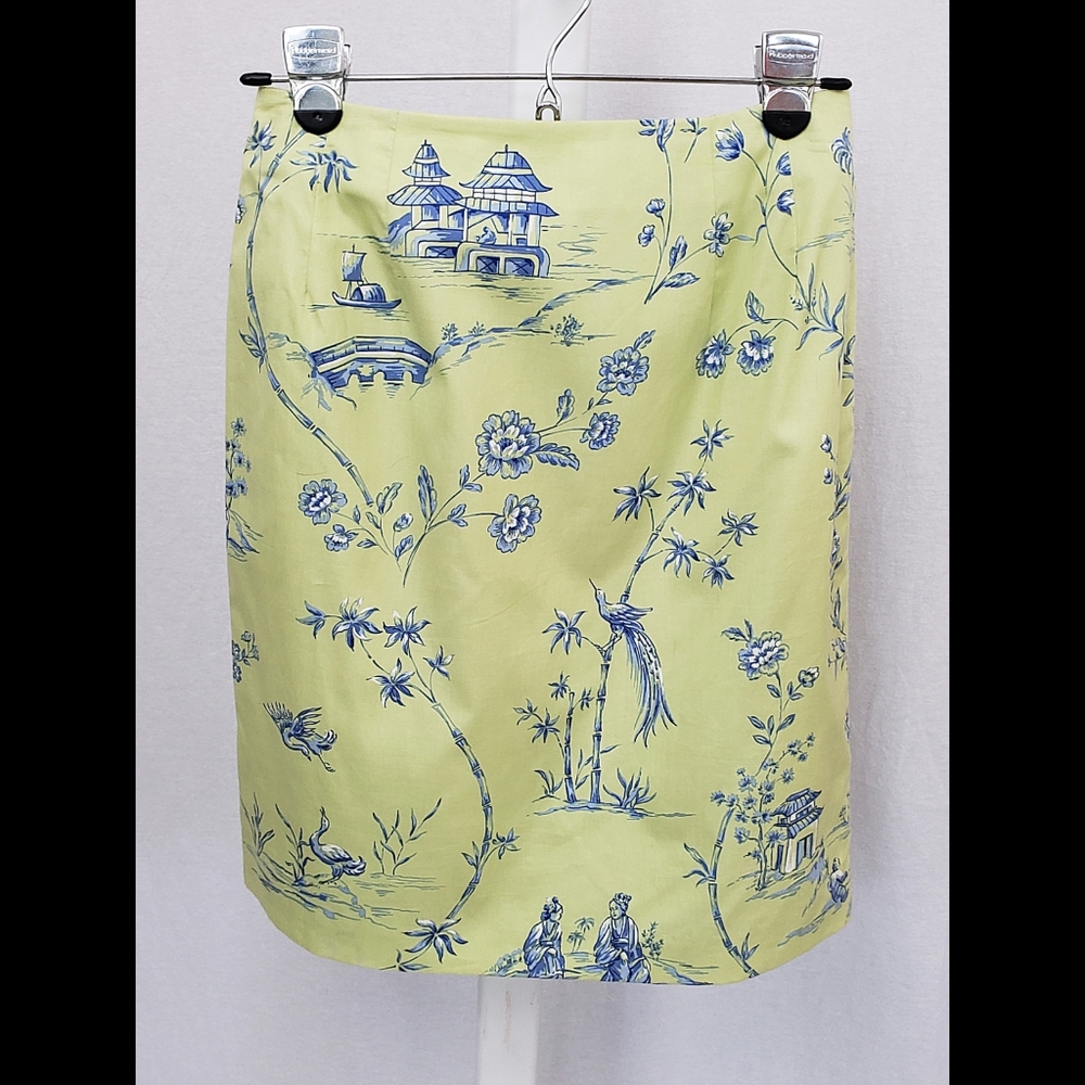 Talbots petites oriental print skirt